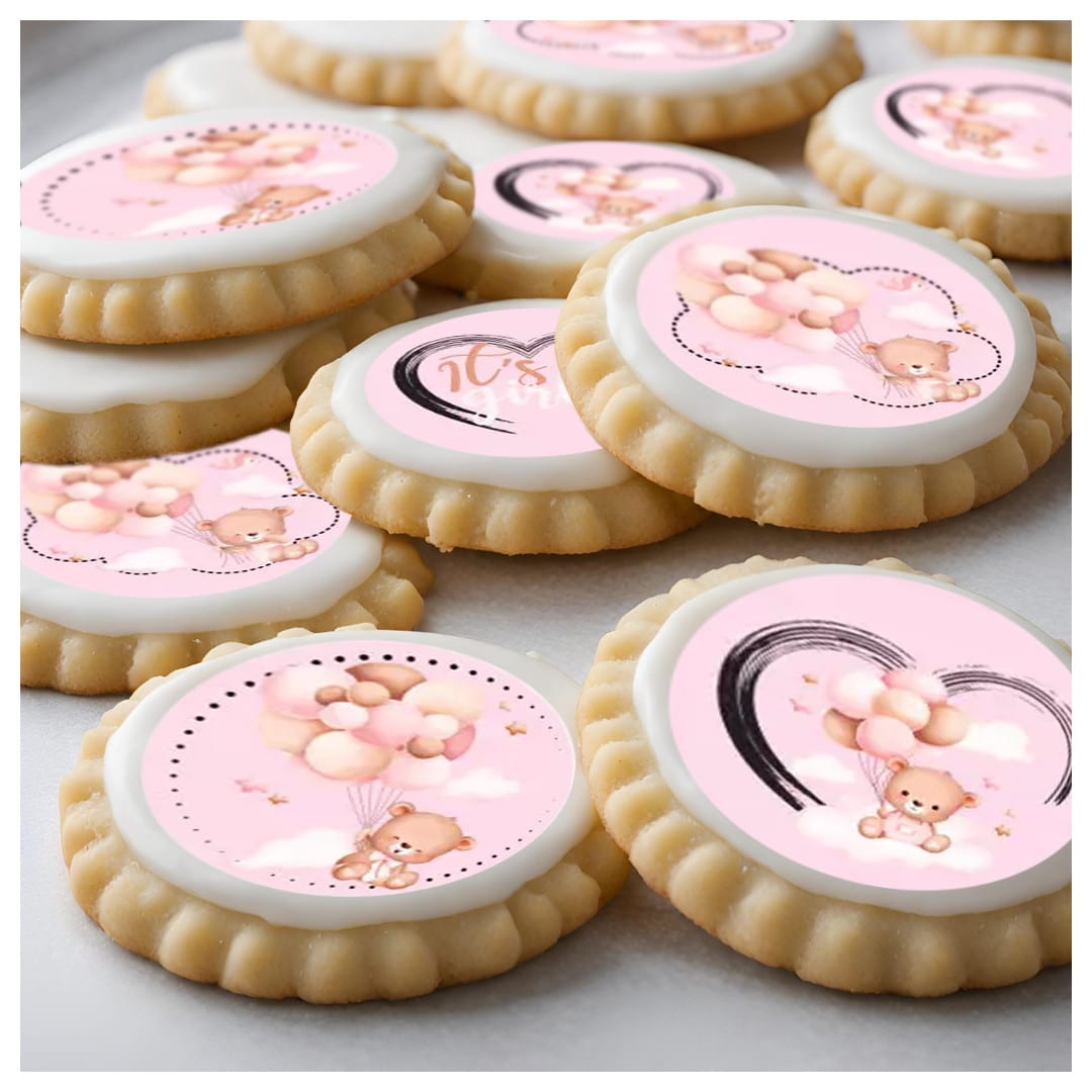 12-Mini-dischi-di-zucchero-baby-shower-bambina-5-cm-sabbia