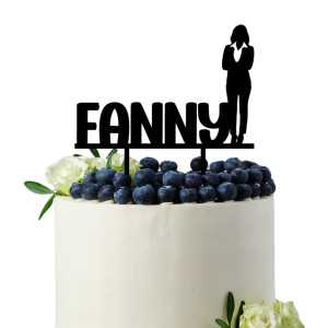 Topper per torta donna d'affari personalizzabile