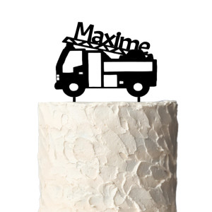 Decorazione per torta personalizzabile a forma di camion dei pompieri