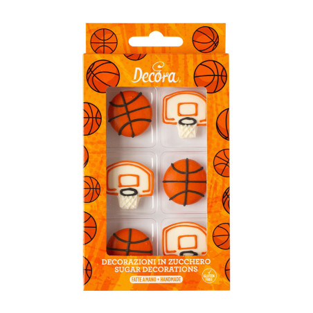 6 palloni da basket di zucchero 2D