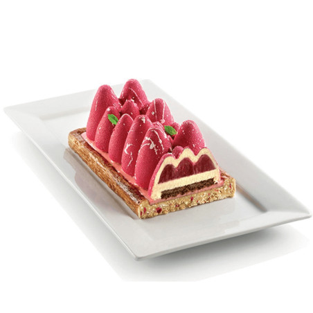 ritaglio di dessert ai lamponi e torta di ghiaccio