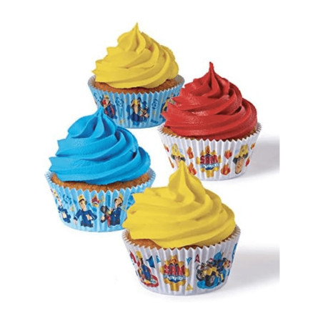 scatola per cupcake e cupcake di sam il pompiere