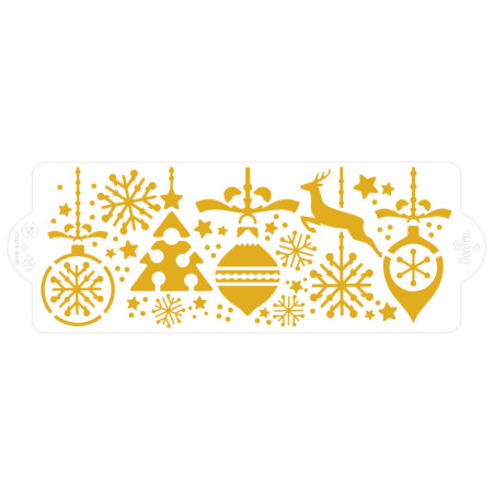 decora lo stencil della torta con scena di Natale
