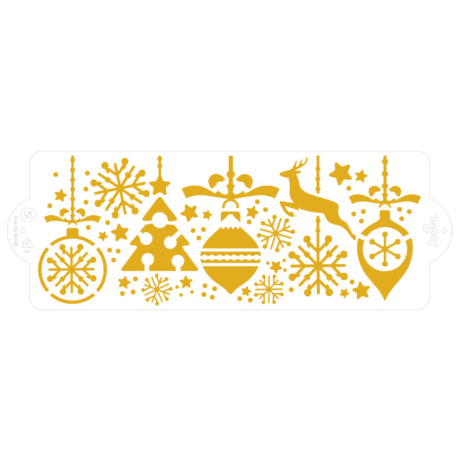 decora lo stencil della torta con scena di Natale