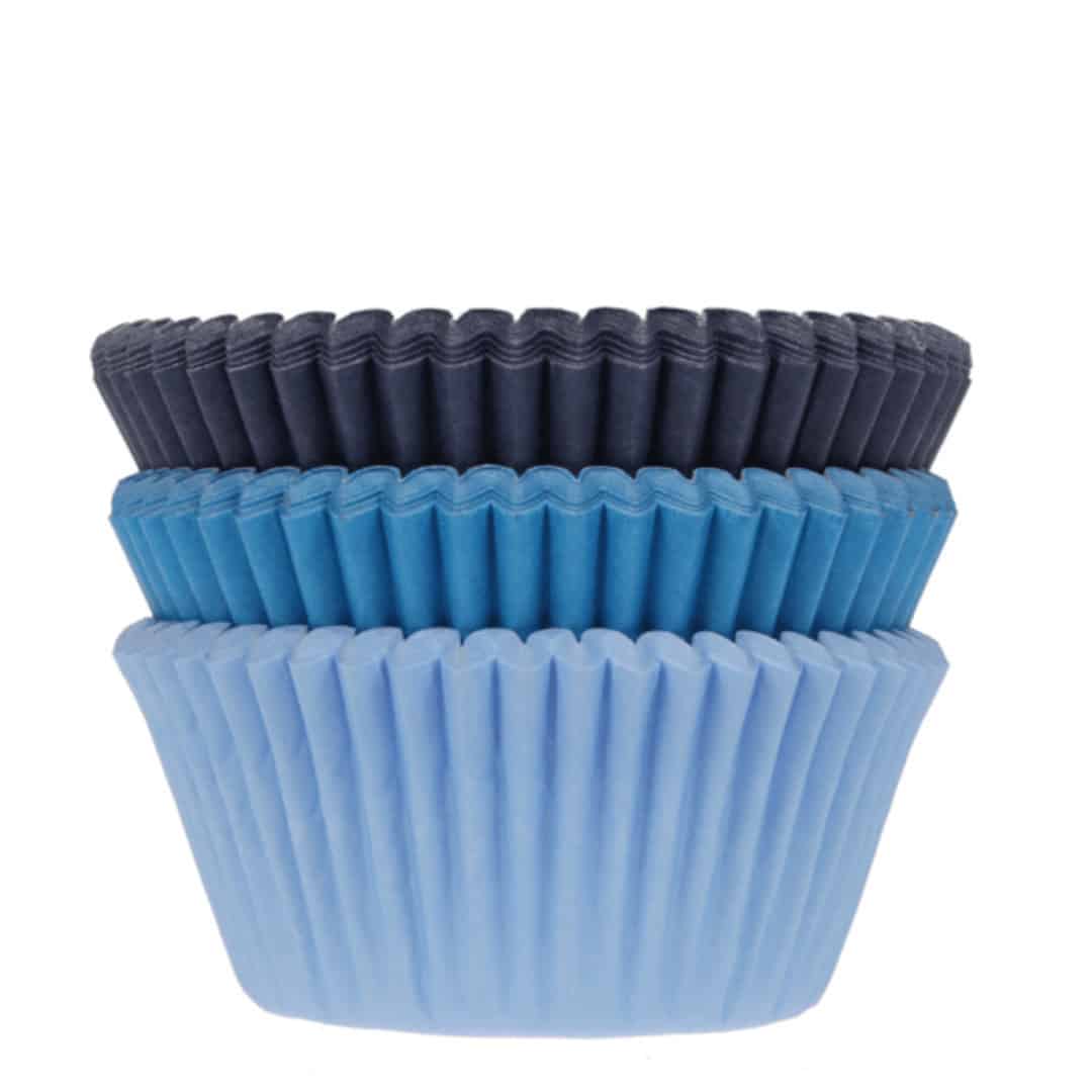 75 pirottini blu per cupcake, 3 tonalità - Ø 5 cm