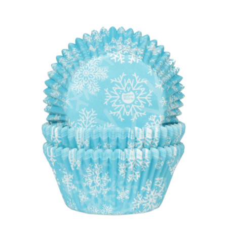 scatola per cupcake con fiocchi di neve