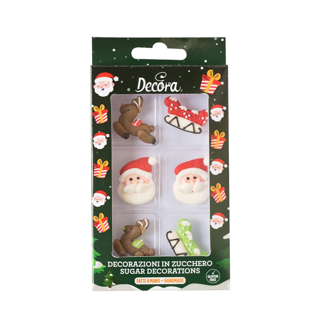 6 decorazioni natalizie in zucchero