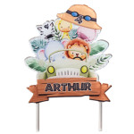 topper per torta safari personalizzabile