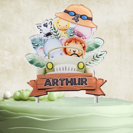 cake topper safari personale su cake design