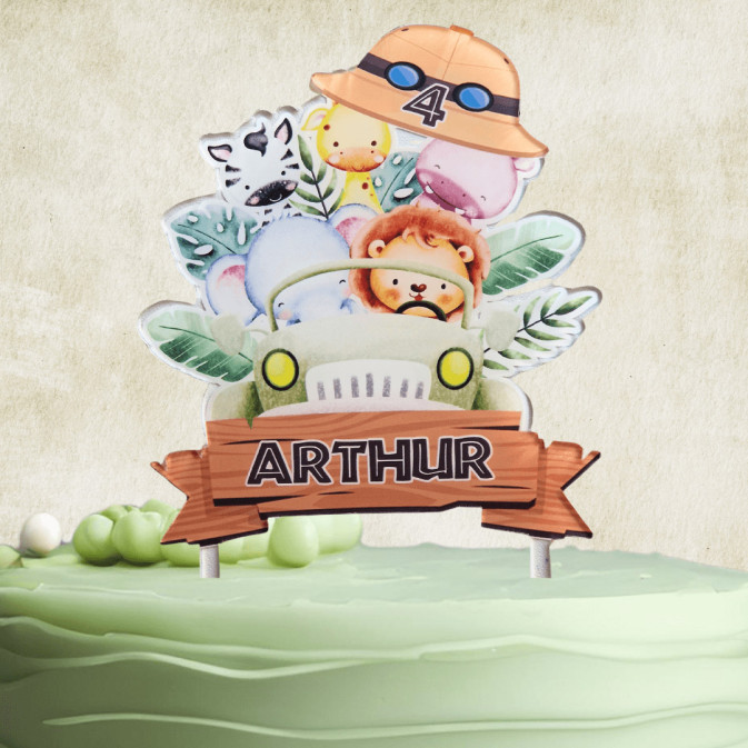 cake topper safari personale su cake design