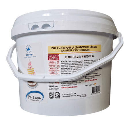 Pasta di zucchero bianca Silkytop Cream 5 Kg | Progettazione di torte
