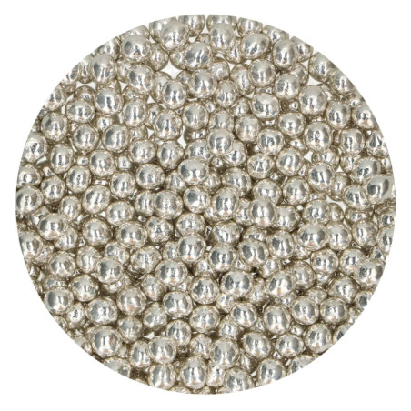 perle di zucchero metallizzate argento 80 gr
