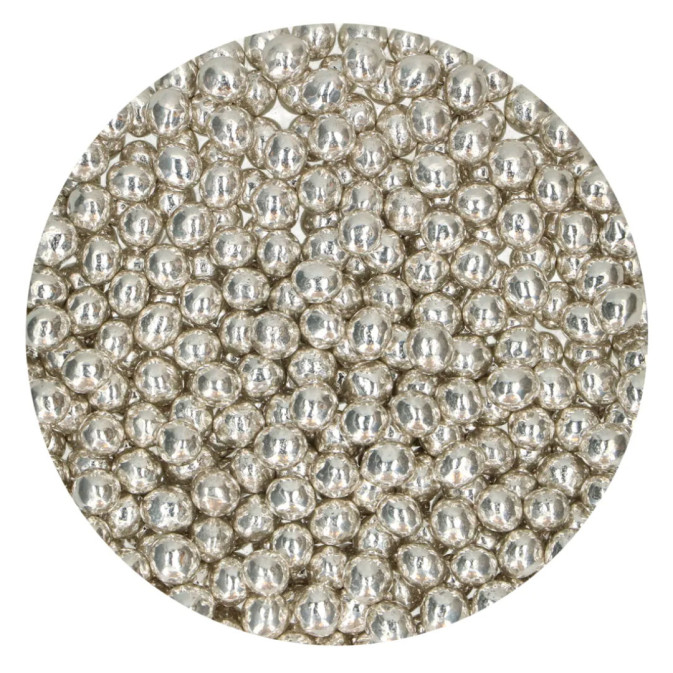 perle di zucchero metallizzate argento 80 gr