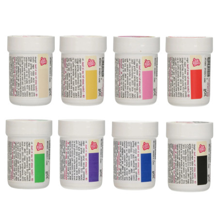 Confezione da 8 coloranti alimentari in gel Funcakes