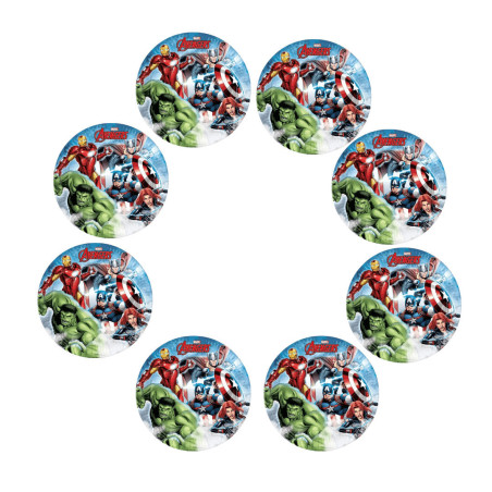 Presentazione degli 8 piatti di carta Avengers Infinity Stones
