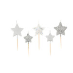 Candeline di compleanno con stella d'argento