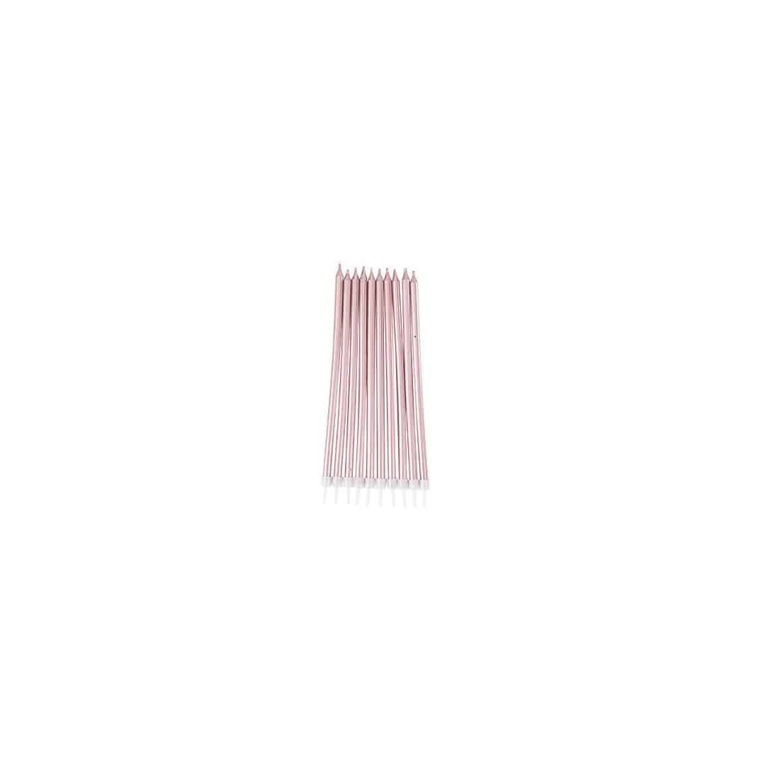 10 candele giganti in oro rosa