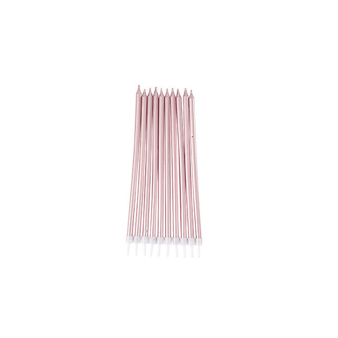 10 candele giganti in oro rosa