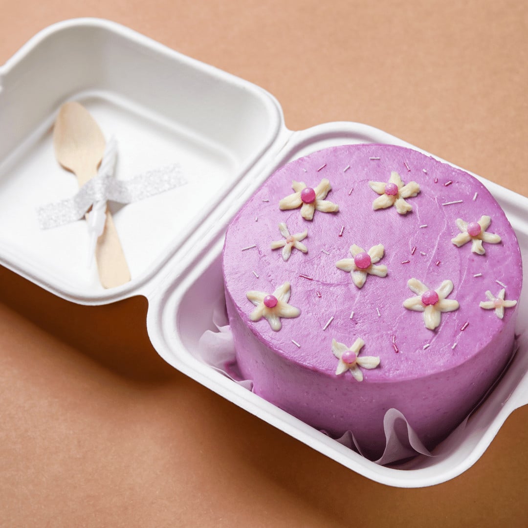 torta bento viola in scatola per torta bento