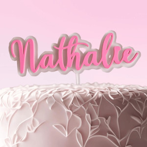 cake topper nome 3D su cake design