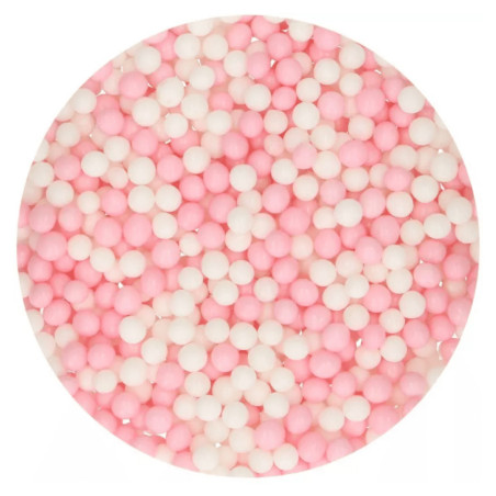 Funcakes con perle di zucchero rosa e bianche