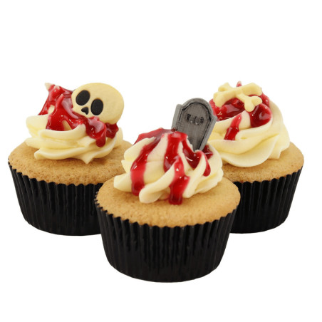 cupcake decorato con il kit di decorazione cupcake Halloween di PME