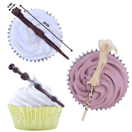 Baguette di pasta di zucchero su cupcake
