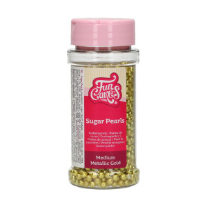 Perle di zucchero dorate con effetto metallizzato 4mm