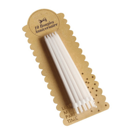 10 candele bianche giganti