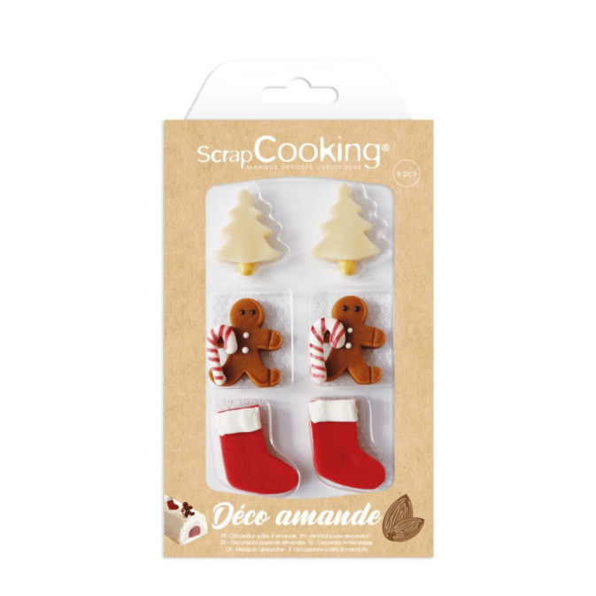 6 decorazioni natalizie in pasta di mandorle