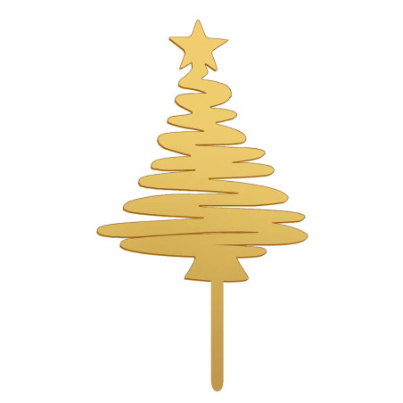 puntale per albero di Natale dorato a specchio