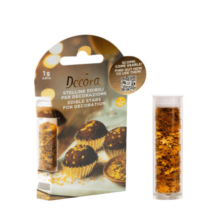 Decora stelle commestibili dorate
