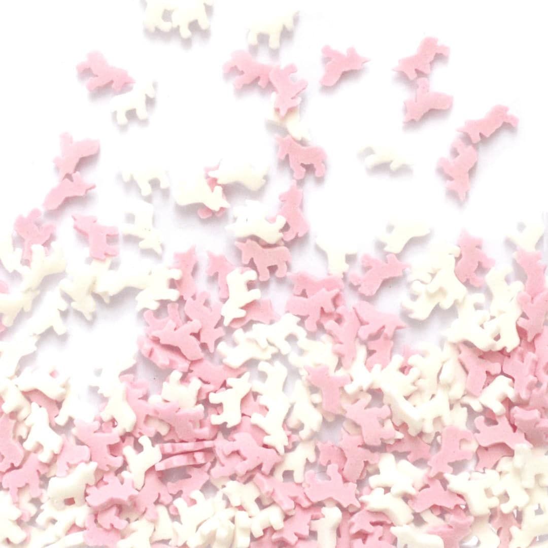 l'unicorno spruzza scrapcooking rosa e bianco