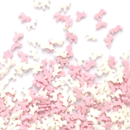 l'unicorno spruzza scrapcooking rosa e bianco