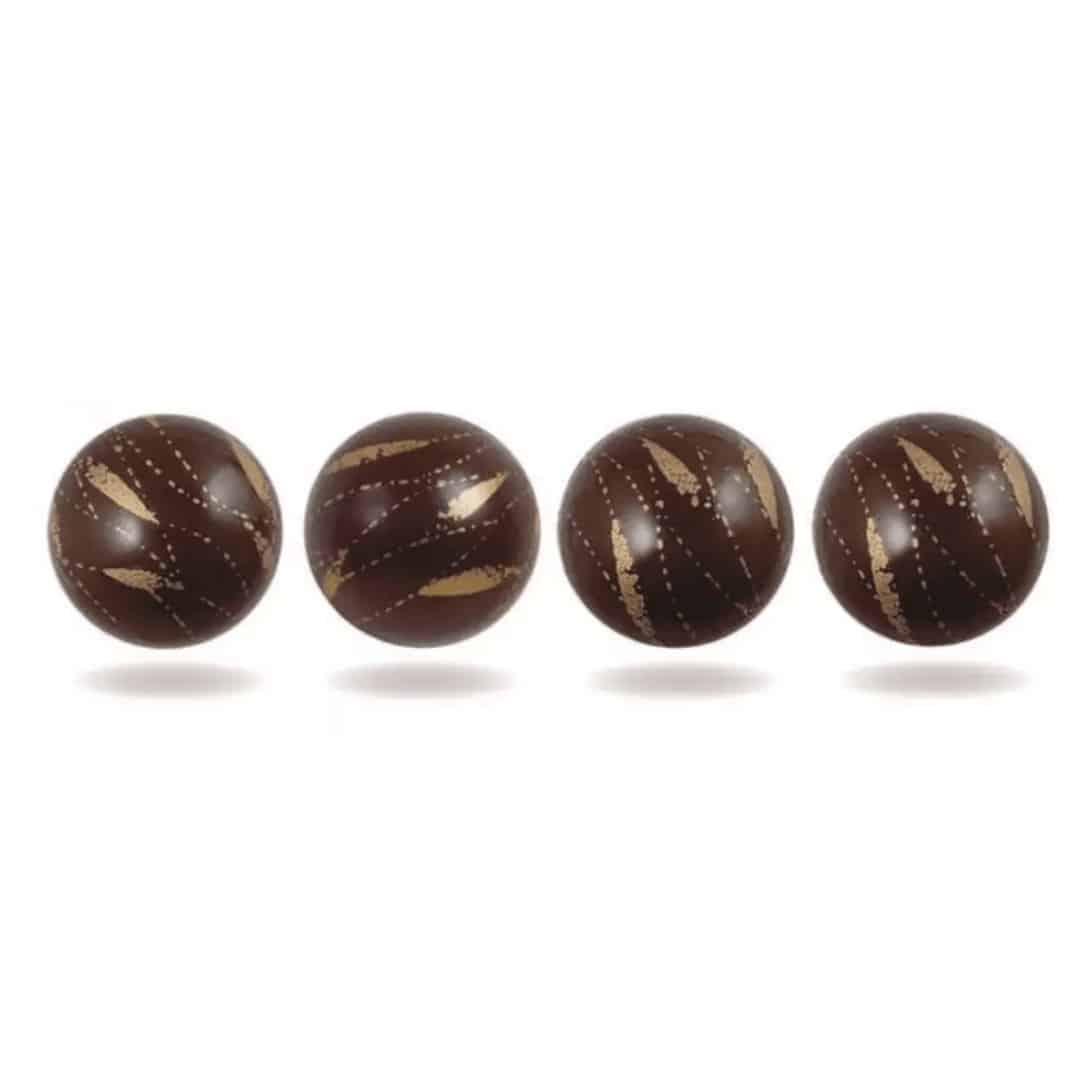 Sfera di cioccolato per tronchetto decorativo - set da 4