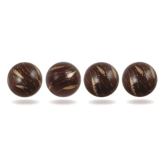 Sfera di cioccolato per tronchetto decorativo - set da 4