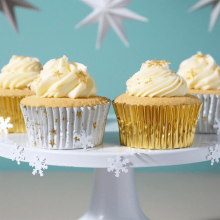 cupcake decorato con scatola dorata