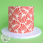 torta decorata con SweetStamp Shell Stencil