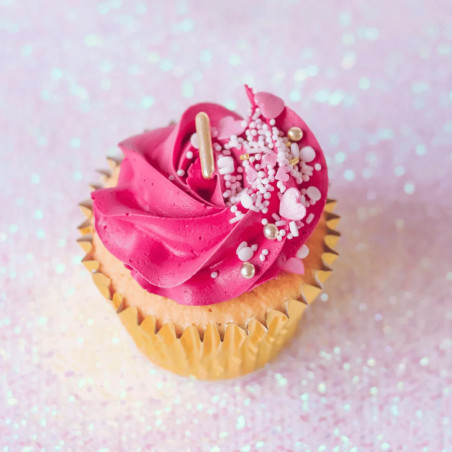 cupcake decorato con i confettini del diario Mix Princess