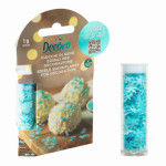Decorazioni blu con fiocchi di neve commestibili