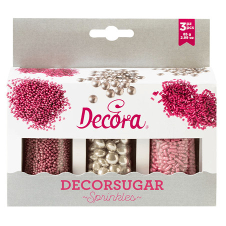 3 vasetti per cospargere argento e oro rosa