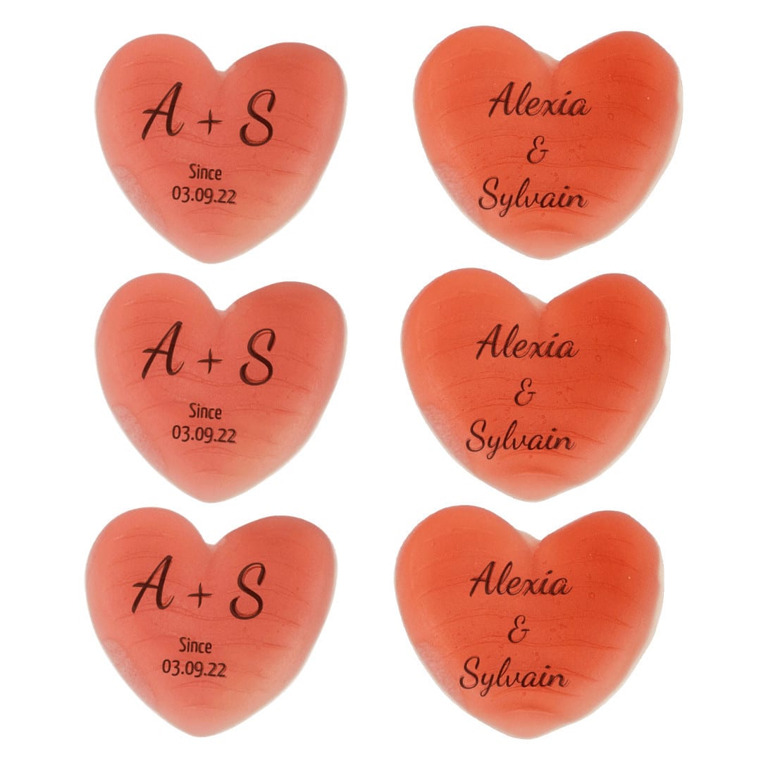 6 caramelle a cuore personalizzate