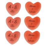 6 caramelle a cuore personalizzate