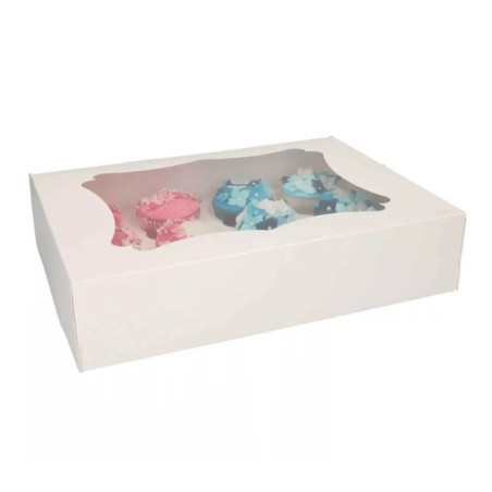confezione da 25 scatole per cupcake da 12 cavità