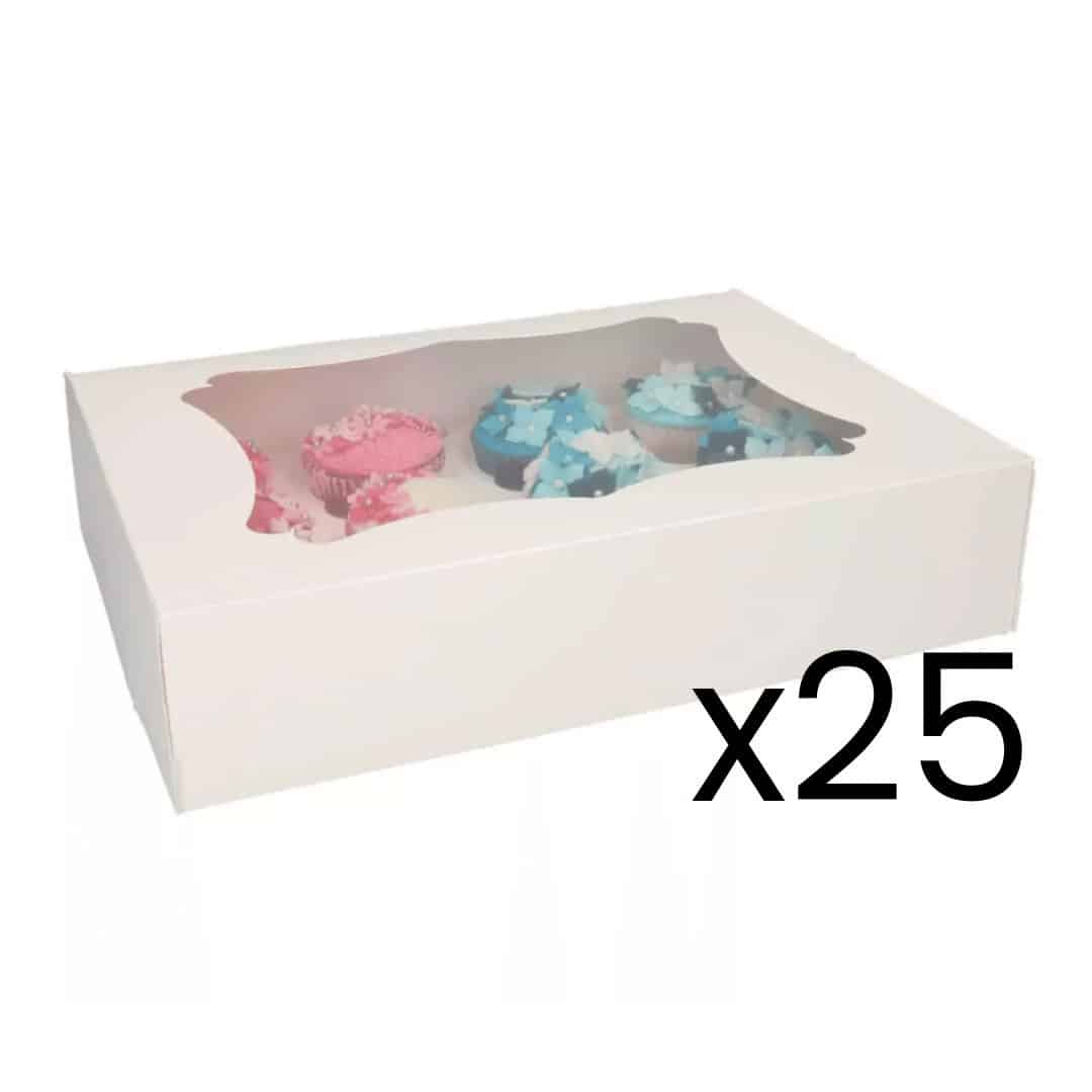 confezione da 25 scatole da 12 cupcakes, 12 standard