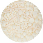 mescolare i confettini bianchi per funcake
