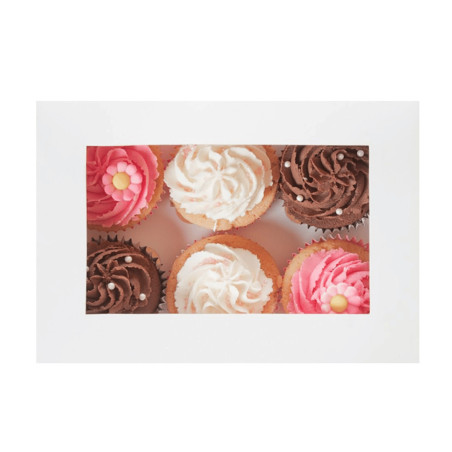 Scatola da 6 cupcakes bianchi