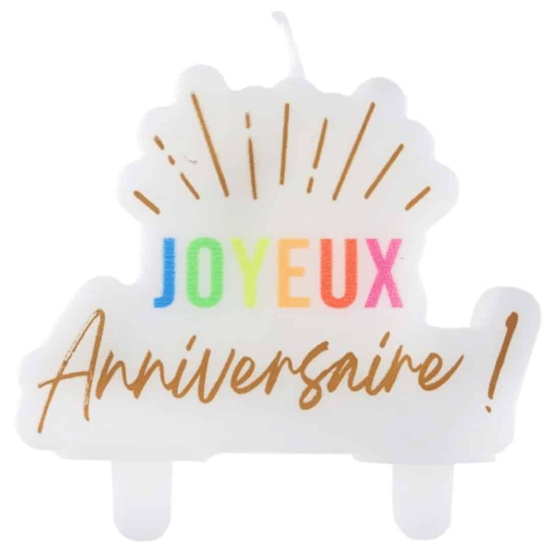 Candelina multicolore di buon compleanno