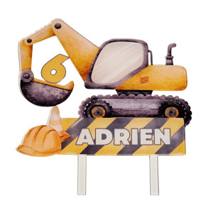 decorazione per torta a forma di cantiere
