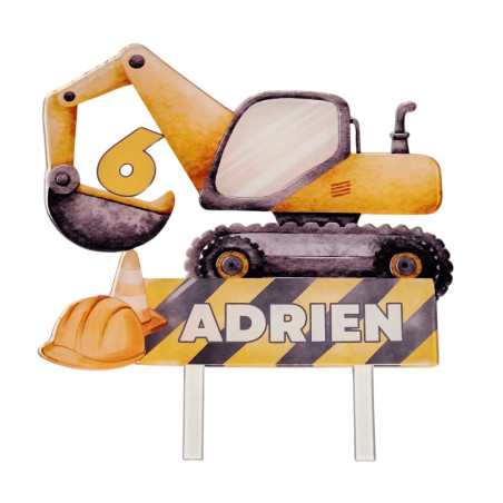 decorazione per torta a forma di cantiere